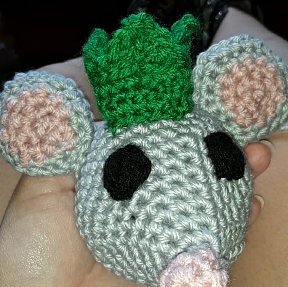 Crocheted Rat/ with crown